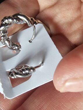 Gold Filled Silver Tond Rope Knot Hoop Earrings - Women Jewelry